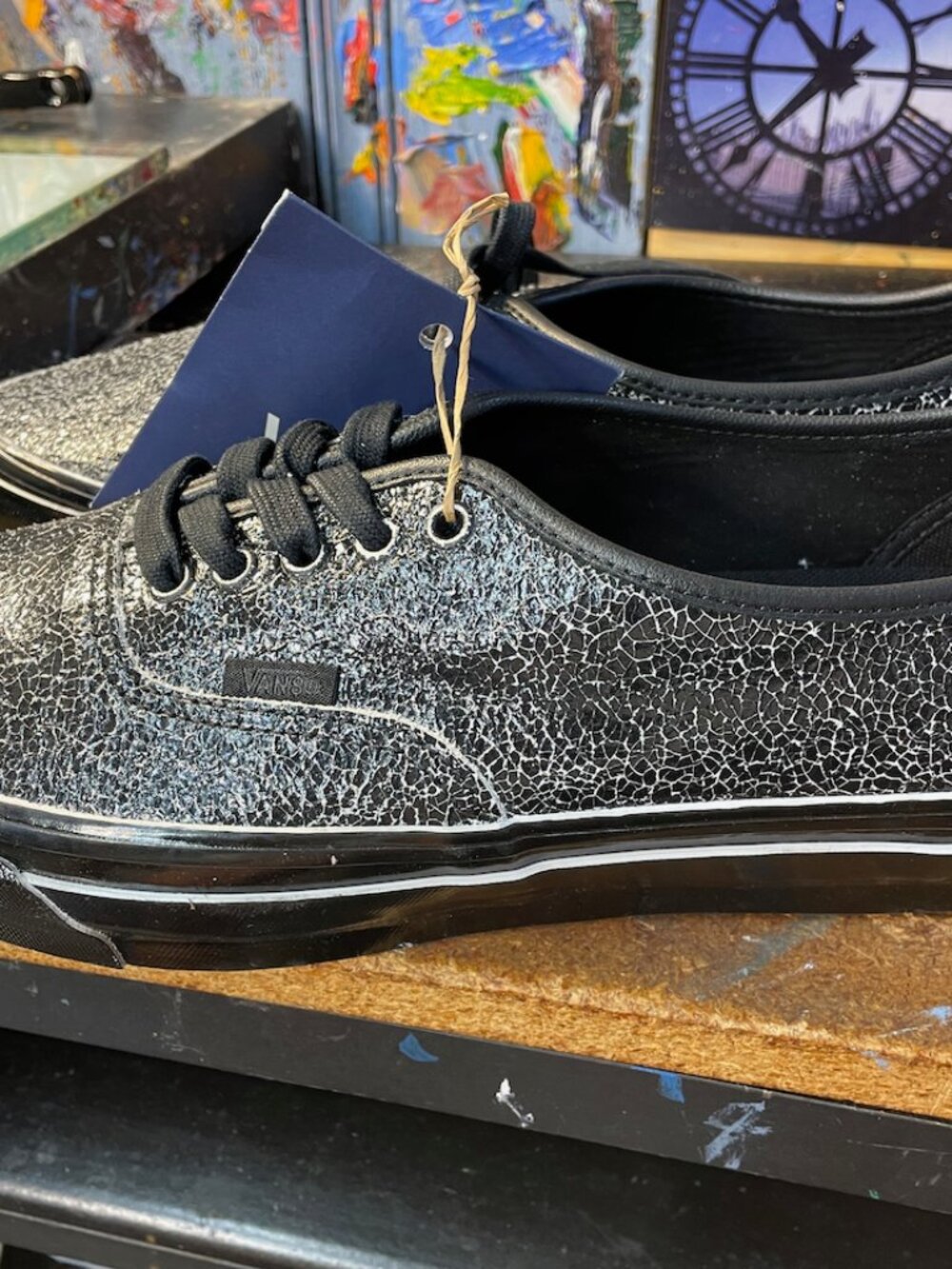 Vans LX Authentic 44 Overpaint Black Black Men's Size 11.5 New Rare VN000D9NBKA